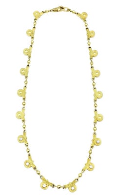 JJ Marco 'Illuminated Braids' 18 Karat Yellow Gold Link Necklace with Diamonds