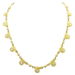 J.J. Marco 'Illuminated Braids' 18 Karat Yellow Gold Link Necklace with Diamonds