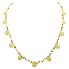 JJ Marco 'Illuminated Braids' 18 Karat Yellow Gold Link Necklace with Diamonds