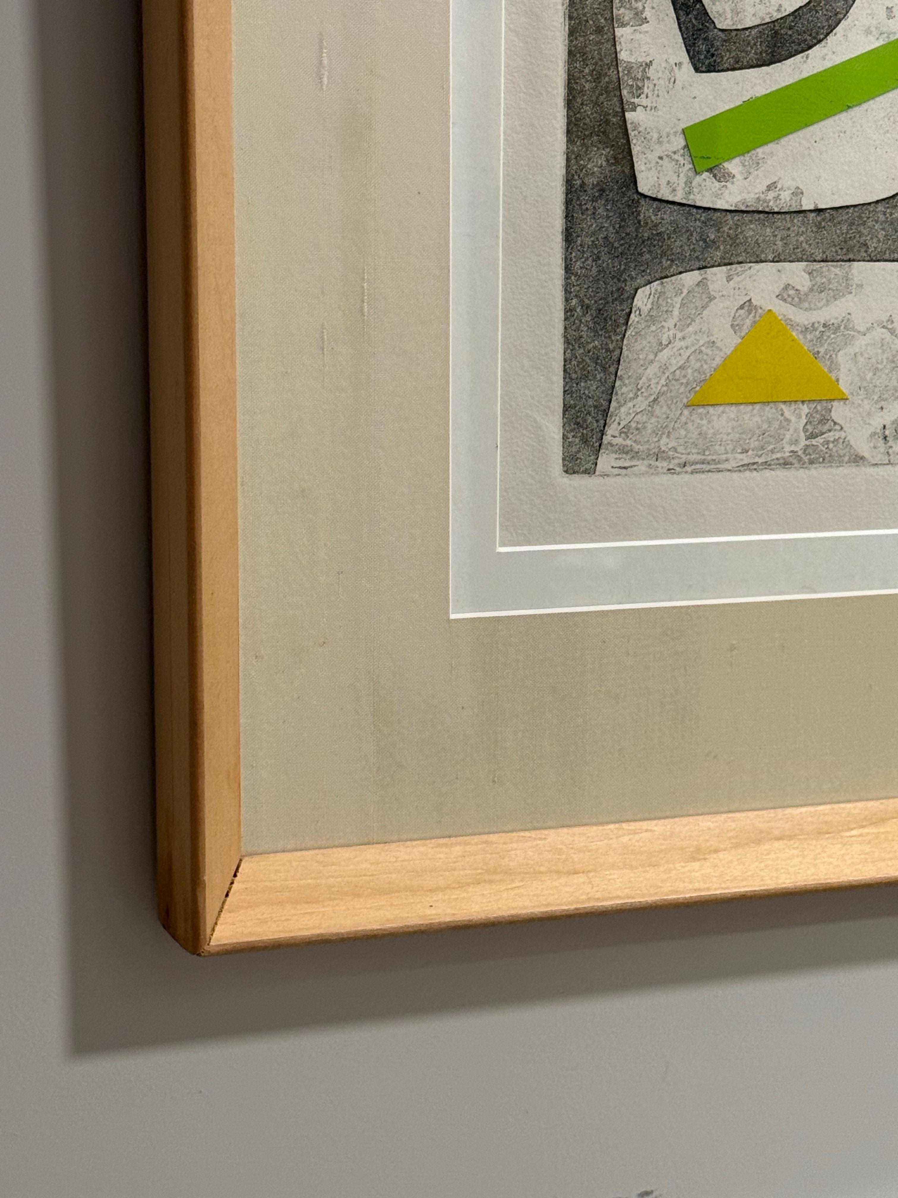 J.J. McVicker Original Abstrakte Farbholzschnitt-Collage c1960s im Zustand „Gut“ im Angebot in Oakland, CA