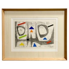 J.J. McVicker Original Abstrakte Farbholzschnitt-Collage c1960s