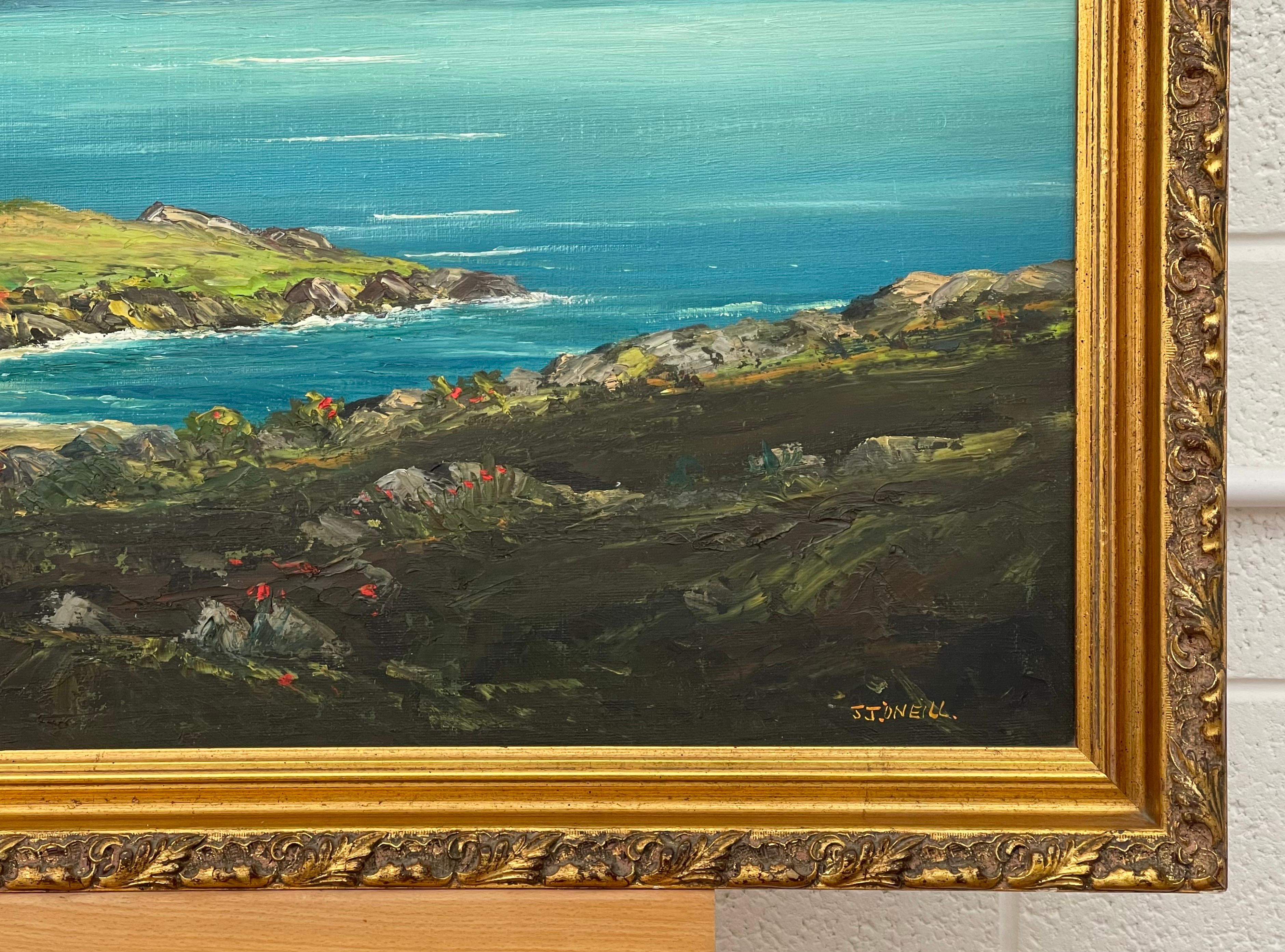 Landscape Painting of Donegal in Northern Ireland by 20th Century Irish Artist - Brown Figurative Painting by J.J. O'Neill