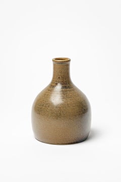 JJ Palloure Graue Keramikvase aus Steingut, signiert und datiert, datiert 1966, einzigartiges handgefertigtes Stück