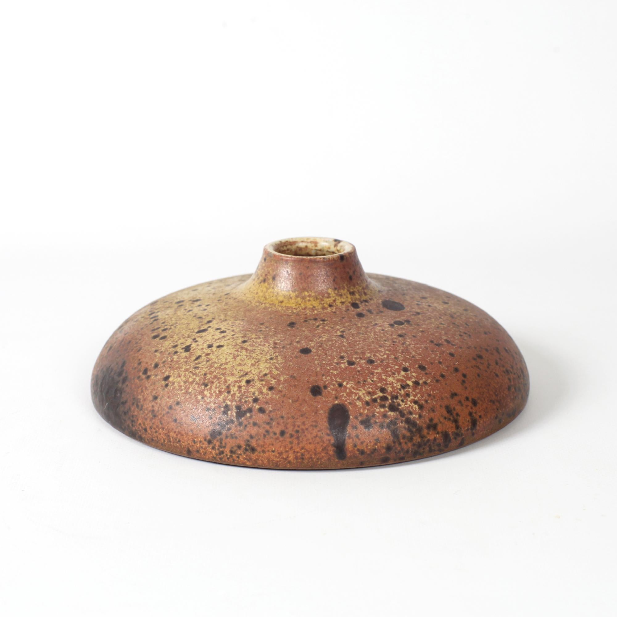 French JJ Palloure Pyrite Stoneware Ceramic Vase France 1960s For Sale