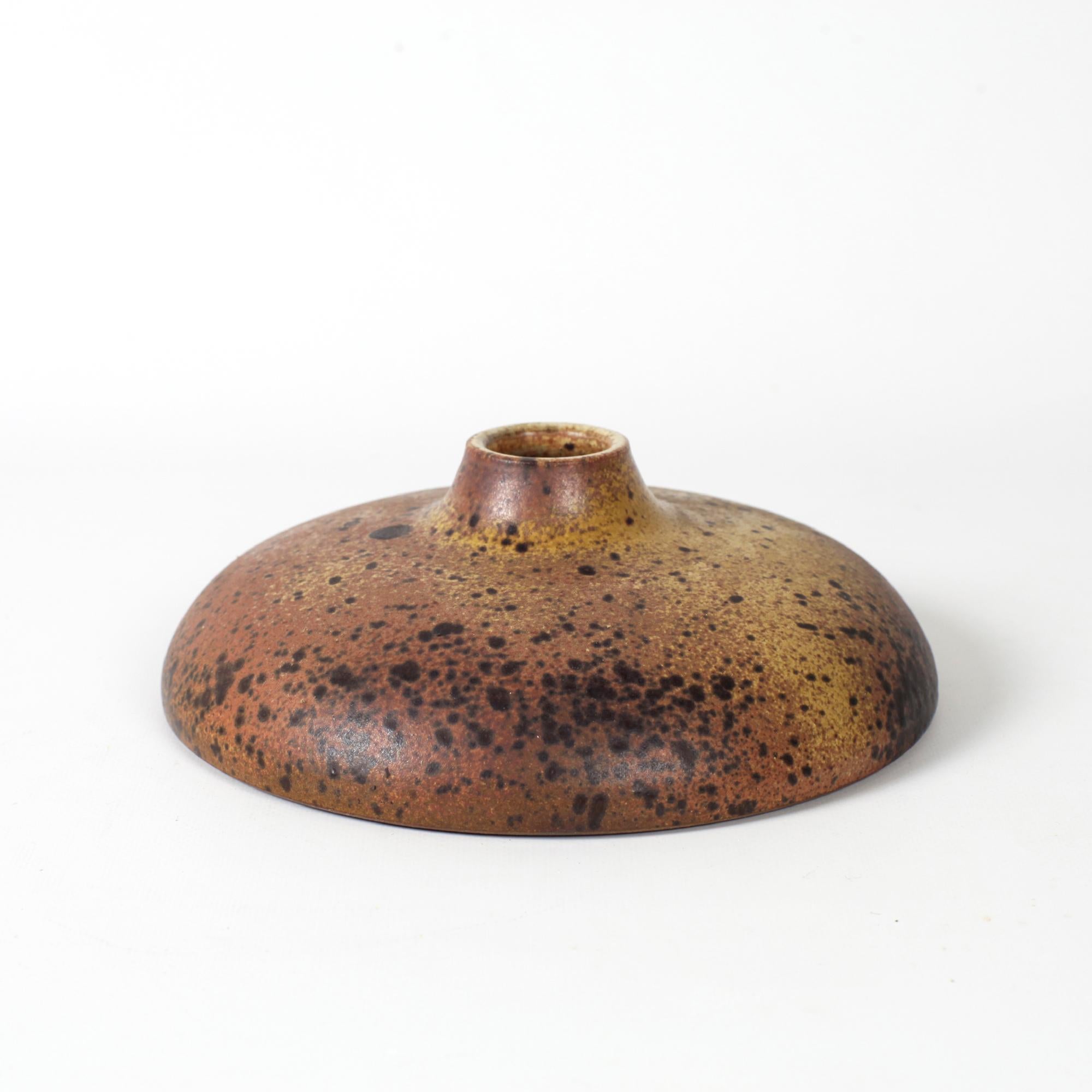 Mid-20th Century JJ Palloure Pyrite Stoneware Ceramic Vase France 1960s For Sale