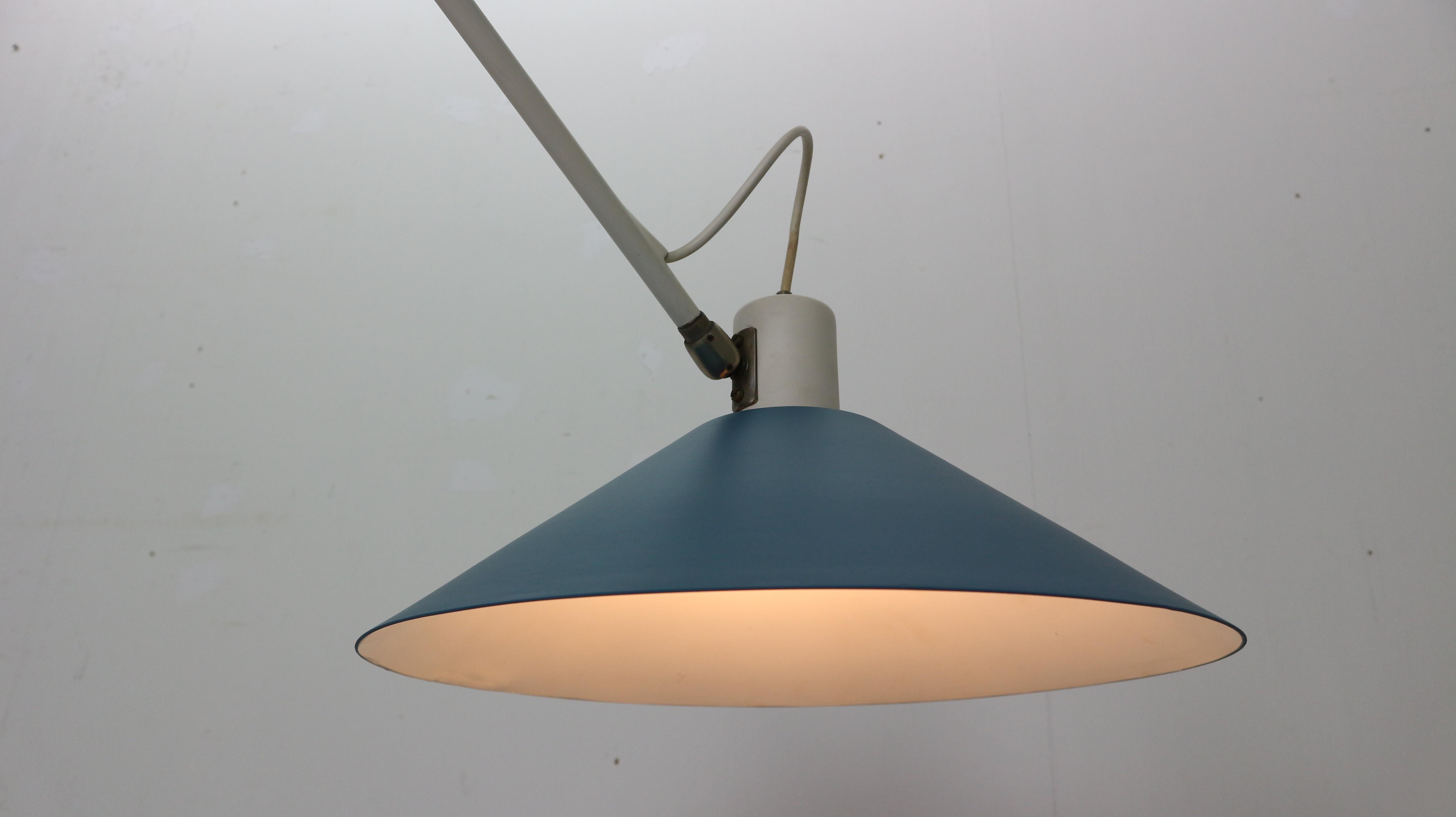 J.J.J. Hoogervorst Counter Blue Balance Ceiling Lamp by Anvia Holland, 1950 6