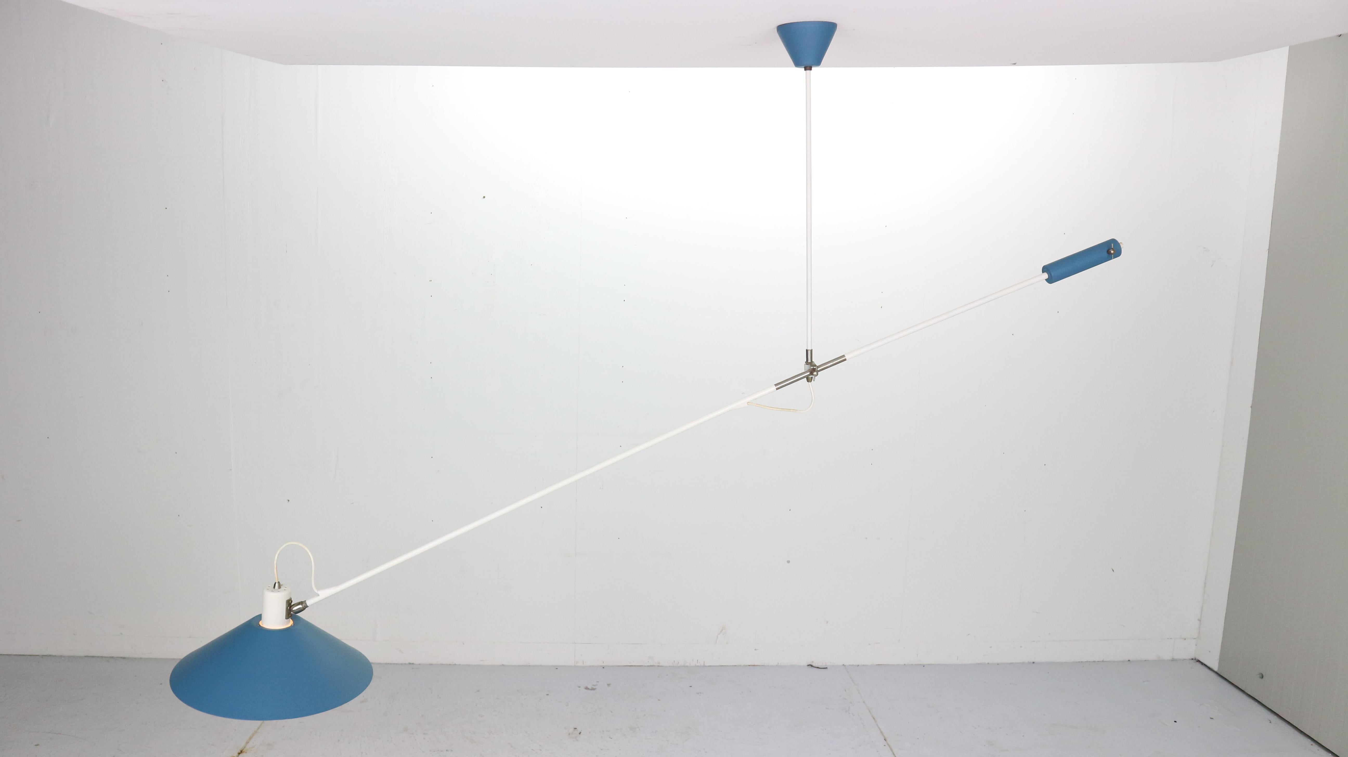 J.J.J. Hoogervorst Counter Blue Balance Ceiling Lamp by Anvia Holland, 1950 1