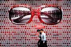 Verres rouges, photographie, édition limitée, Hong Kong, fenêtre, paysage urbain