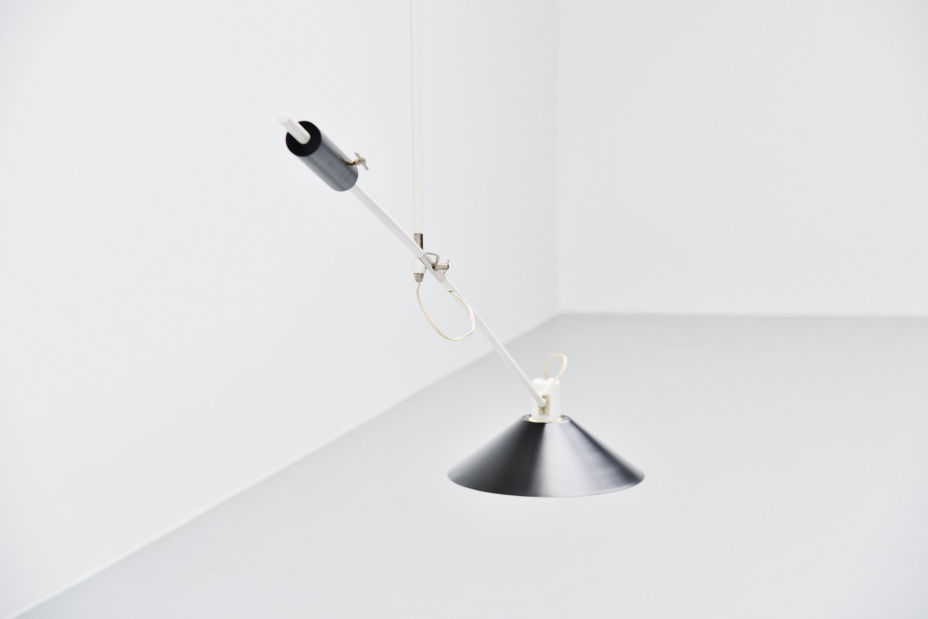 Mid-20th Century JJM Hoogervorst Anvia Counter Balance Ceiling Lamp, Holland, 1957
