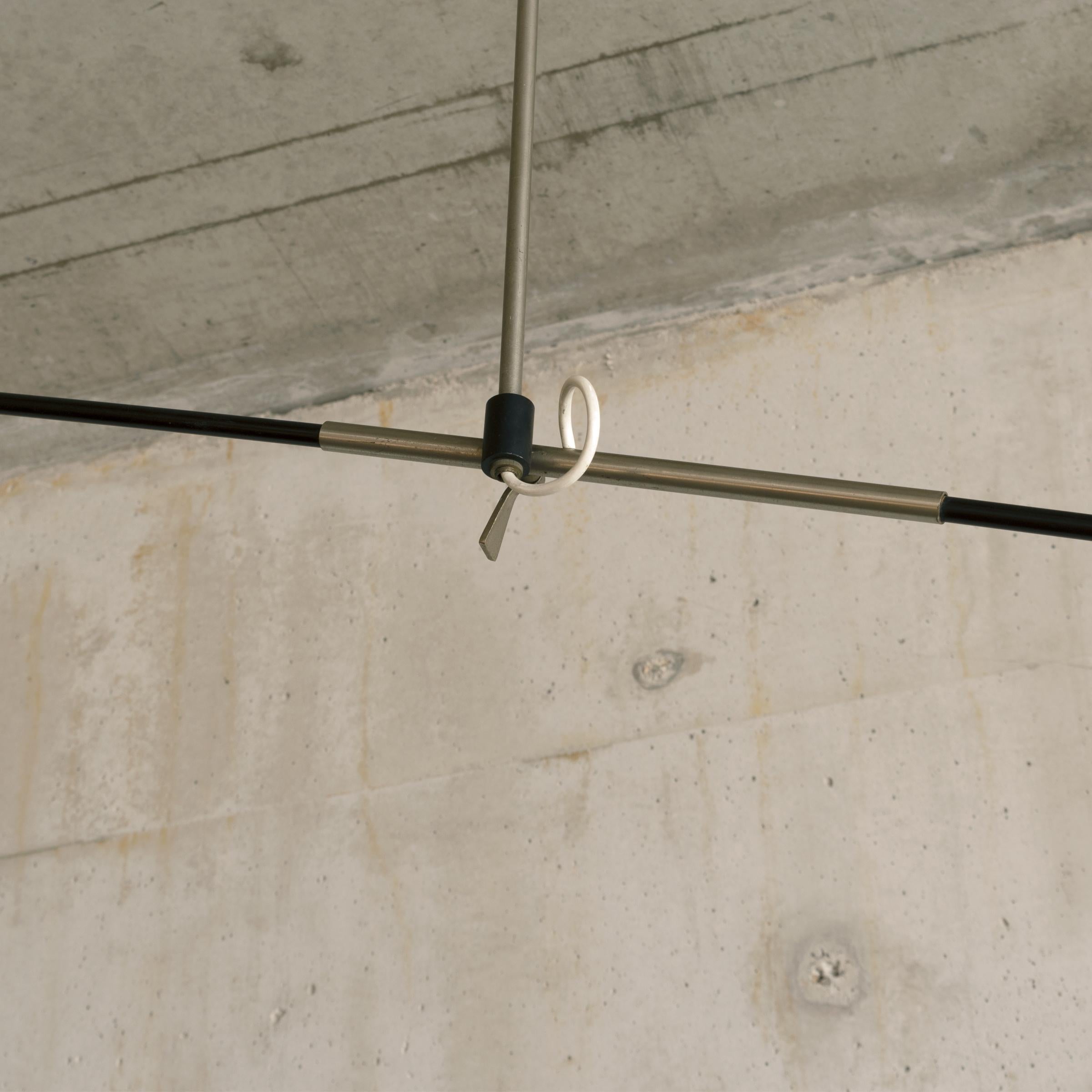 Mid-Century Modern J.J.M. Hoogervorst black counter balance ceiling lamp for Anvia, Netherlands