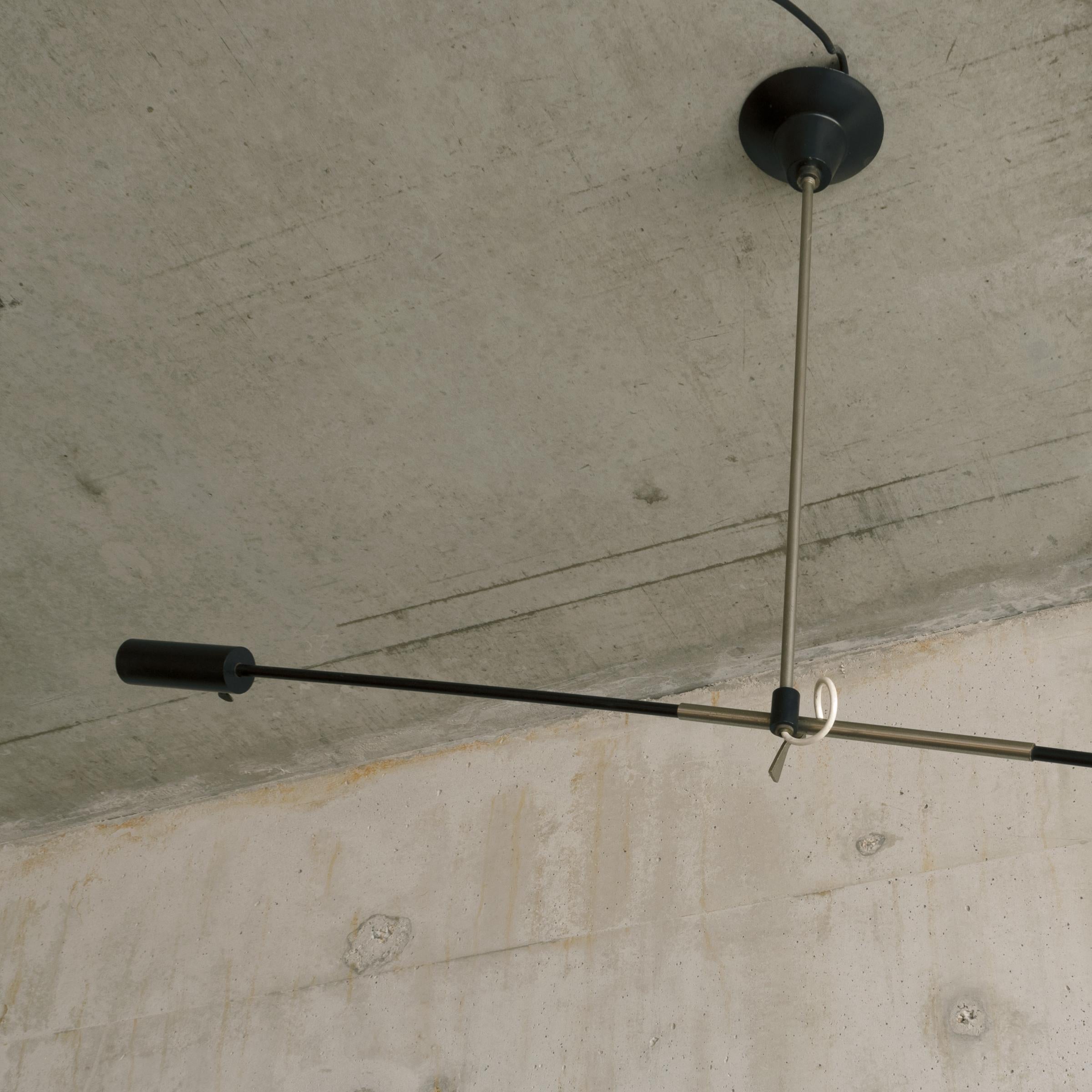Dutch J.J.M. Hoogervorst black counter balance ceiling lamp for Anvia, Netherlands