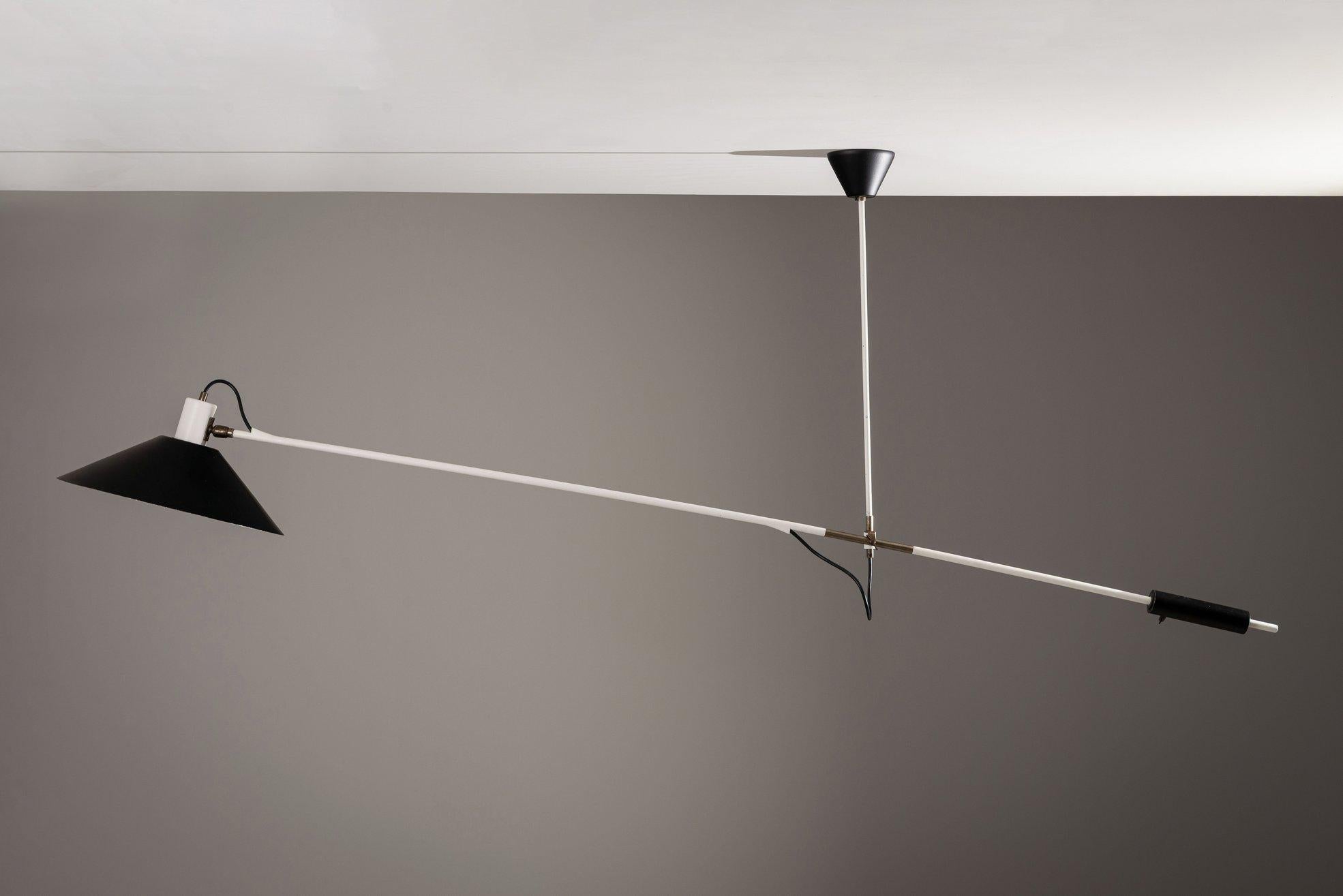 JJM Hoogervorst counter balance ceiling lamp Anvia the Netherlands 1957 For Sale 3