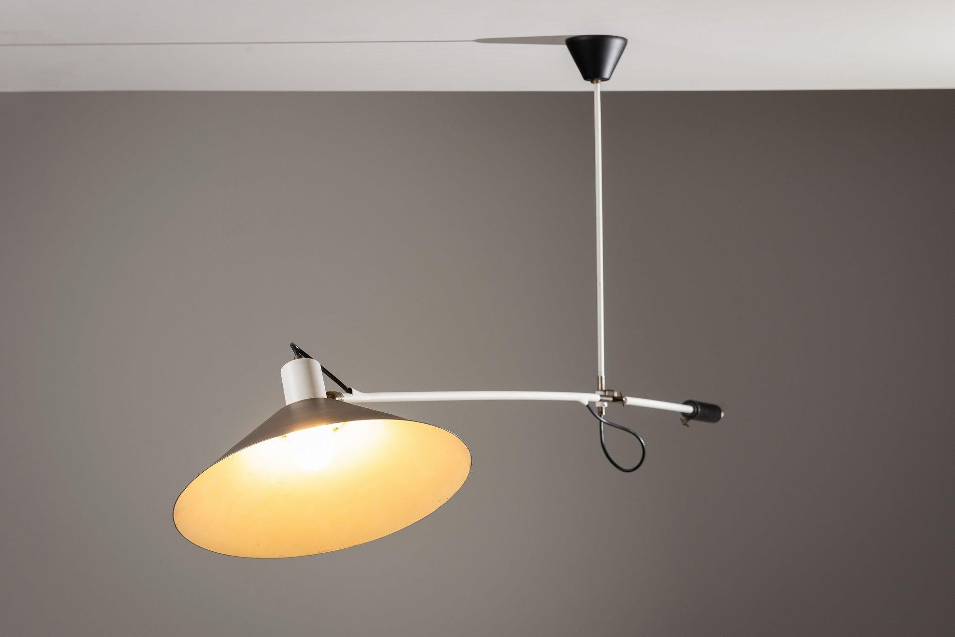 Dutch JJM Hoogervorst counter balance ceiling lamp Anvia the Netherlands 1957 For Sale