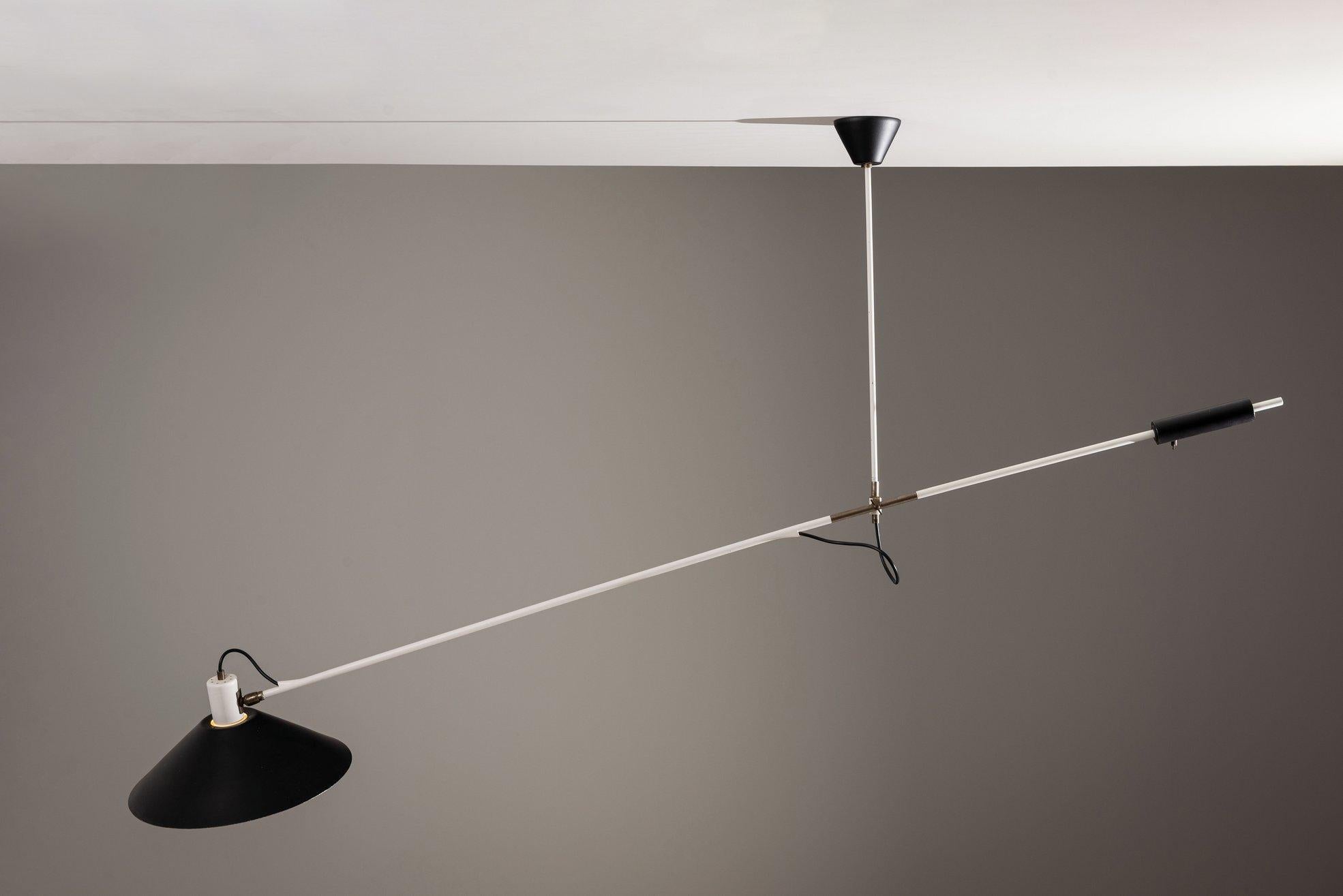 JJM Hoogervorst counter balance ceiling lamp Anvia the Netherlands 1957 For Sale 1