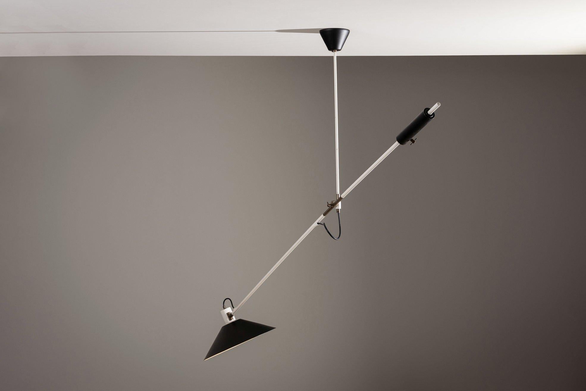JJM Hoogervorst counter balance ceiling lamp Anvia the Netherlands 1957 For Sale 2