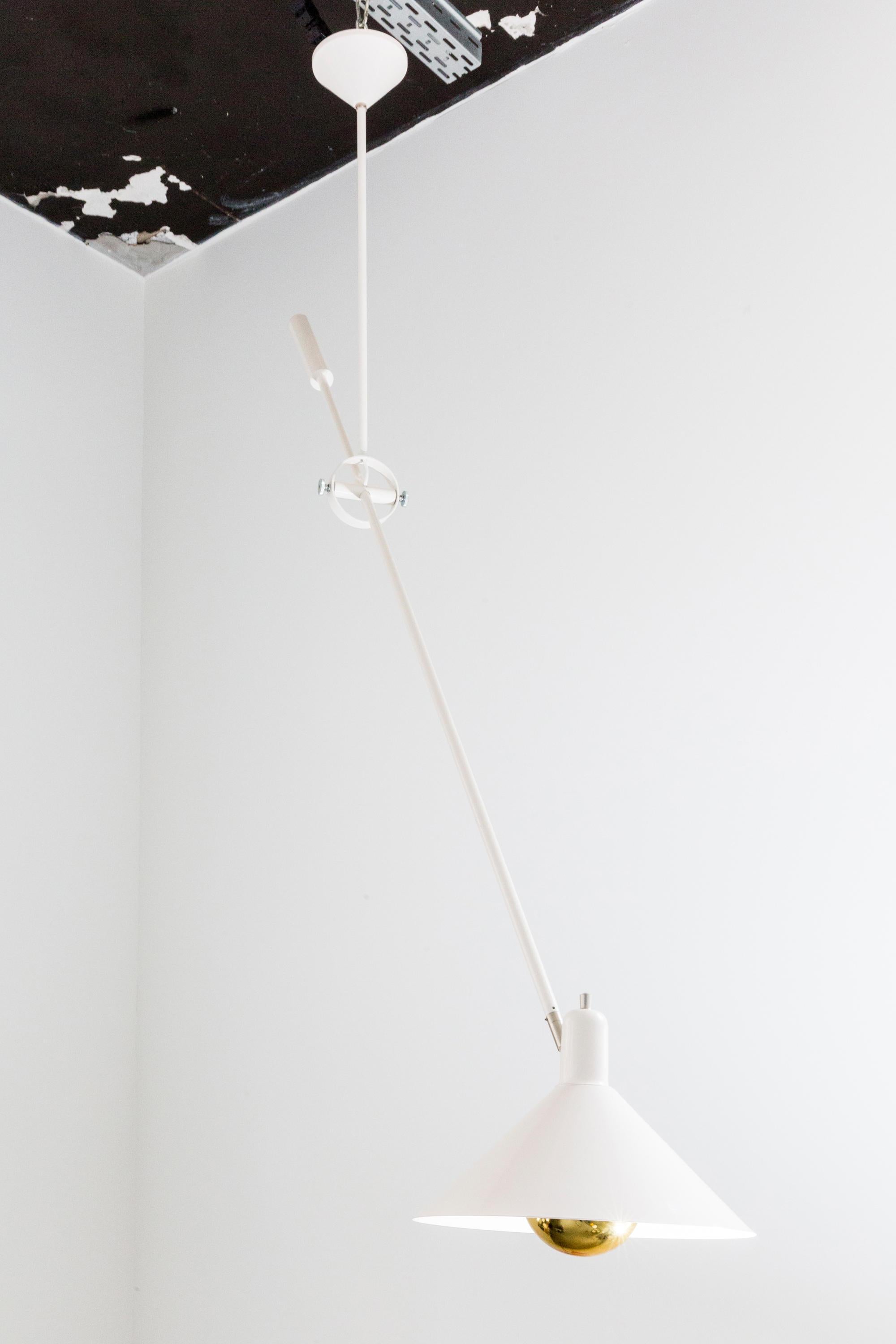 Mid-Century Modern J.J.M. Hoogervorst Counterbalance Ceiling Light in White for Anvia