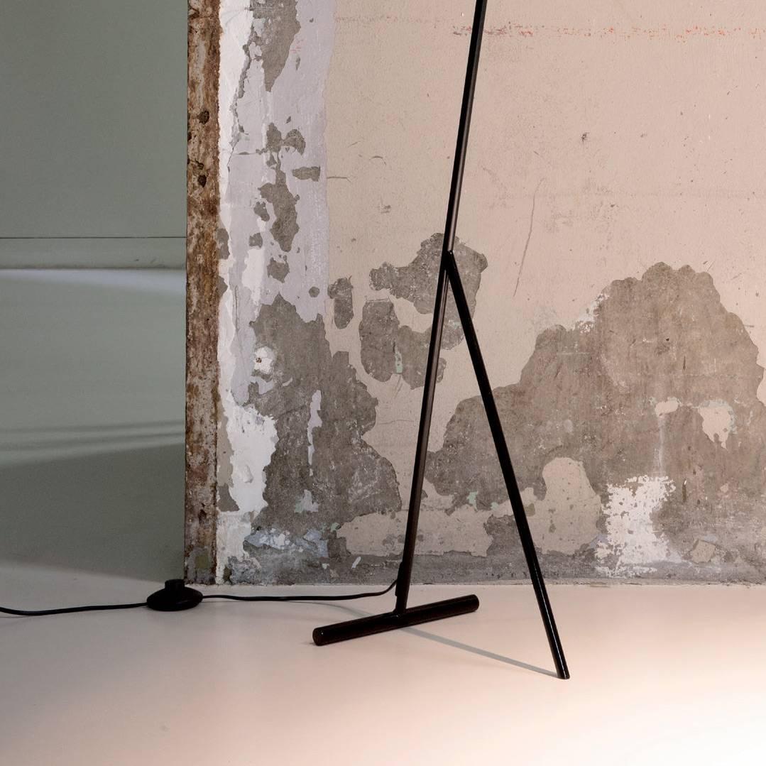 J.J.M. Hoogervorst Model #1503 'Stiletto' floor lamp for Anvia in black. Executed in powercoated aluminium and steel with adjustable shade. Based on the original mid-1950s design, this authorized high quality re-edition is made to exacting