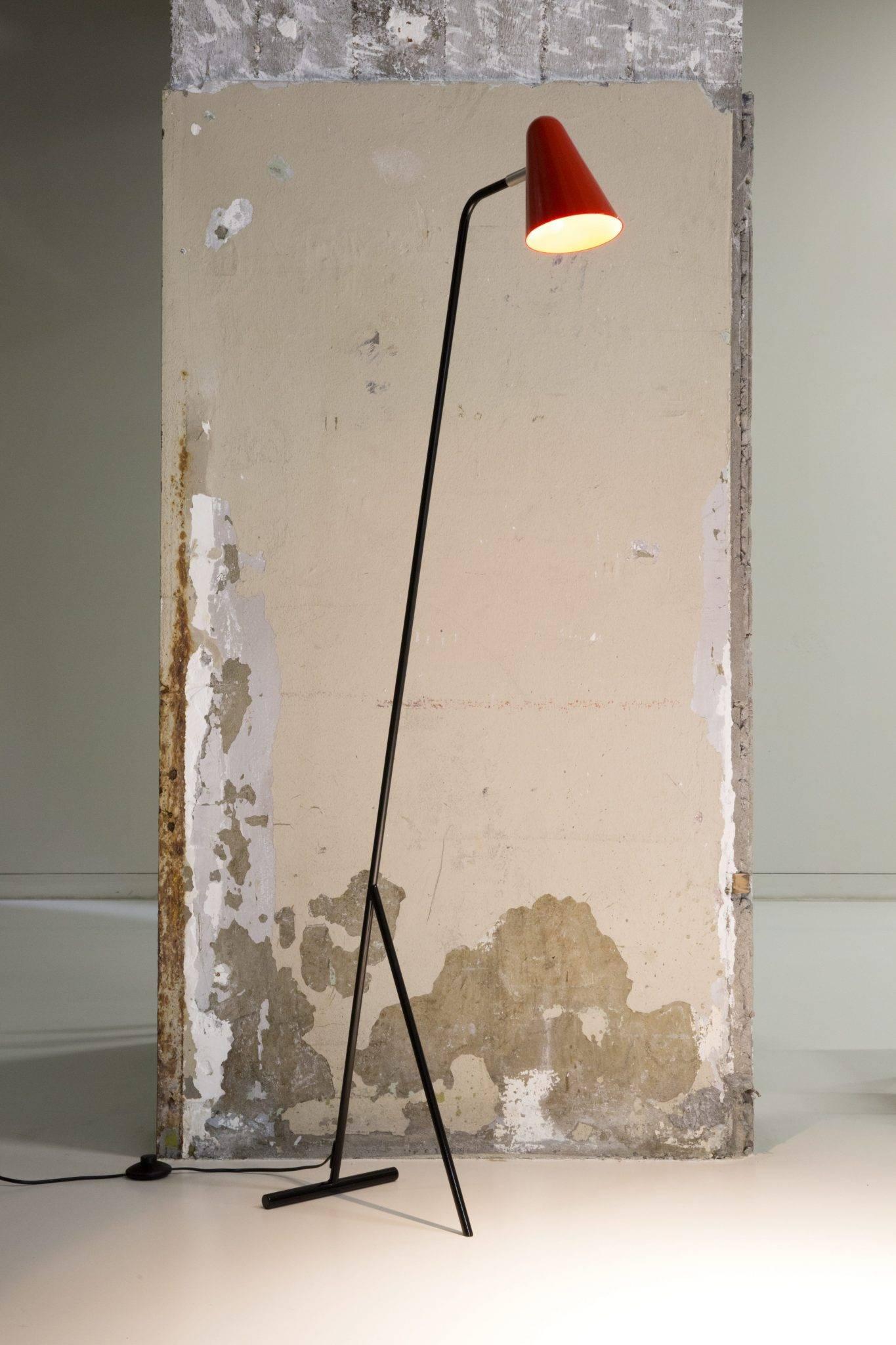 Aluminum J.J.M. Hoogervorst Model #1503 'Stiletto' Floor Lamp for Anvia in Black