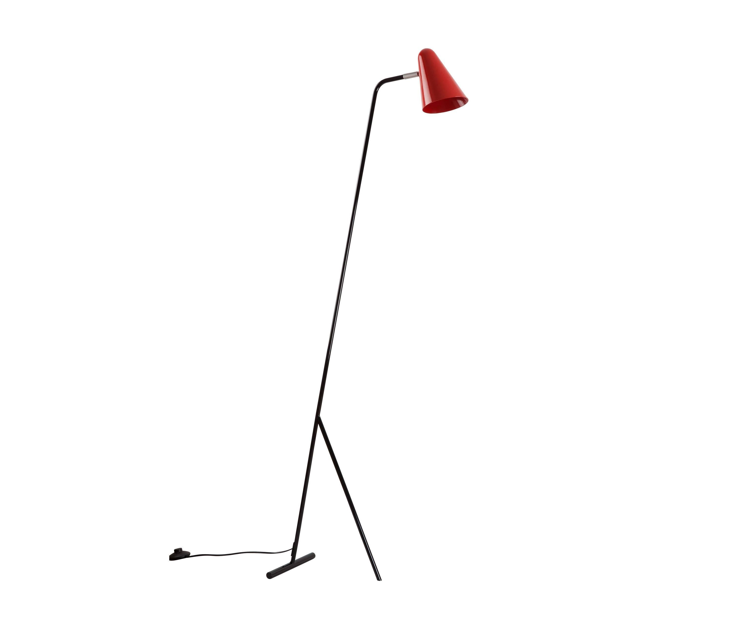 J.J.M. Hoogervorst Model #1503 'Stiletto' floor lamp for Anvia in Red. Executed in powercoated aluminium and steel with adjustable shade. Based on the original mid-1950s design, this authorized high quality re-edition is made to exacting