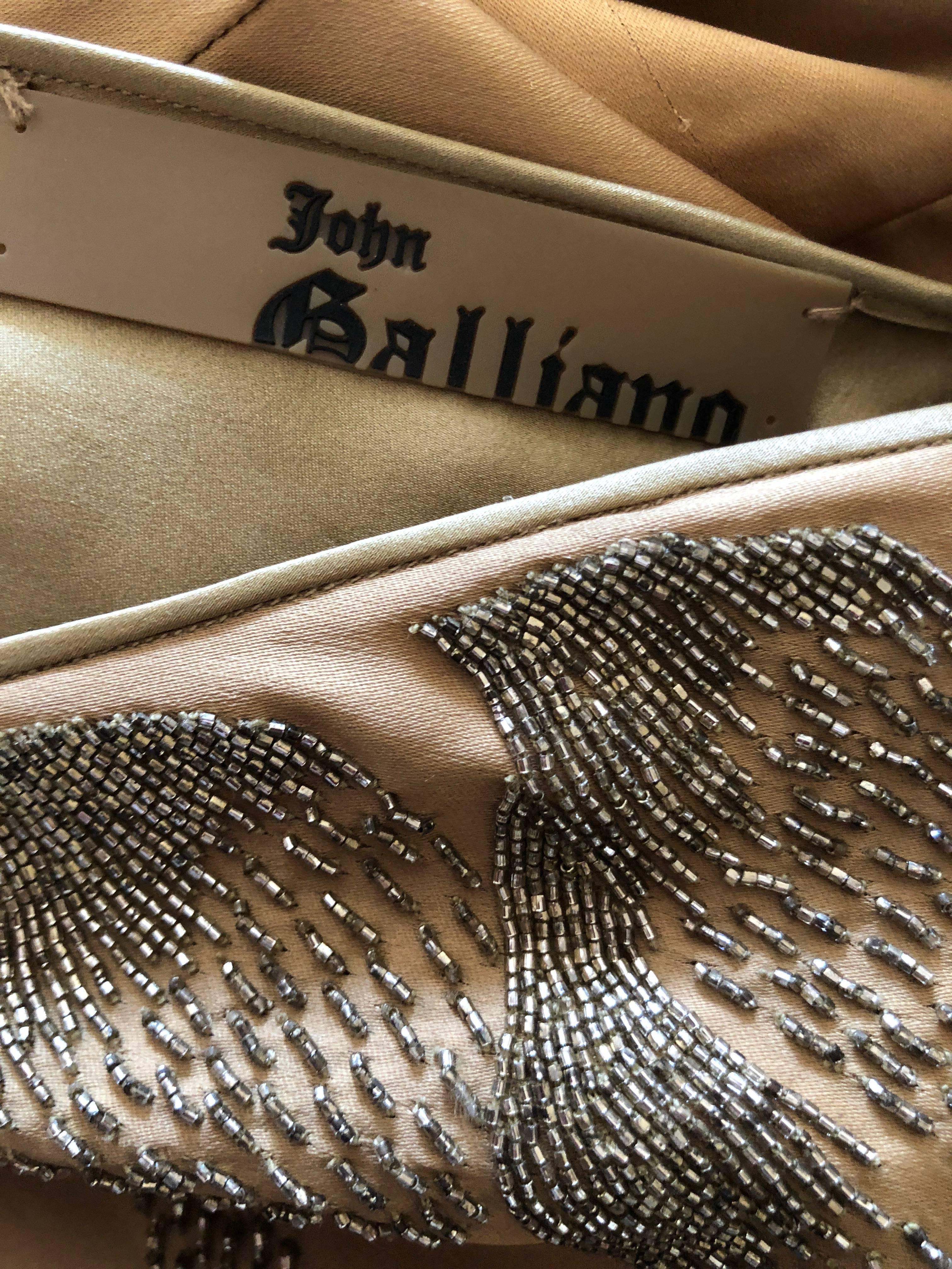 John Galliano Vintage Gold Kimono Sleeve Extravagantly Beaded Evening Dress 3