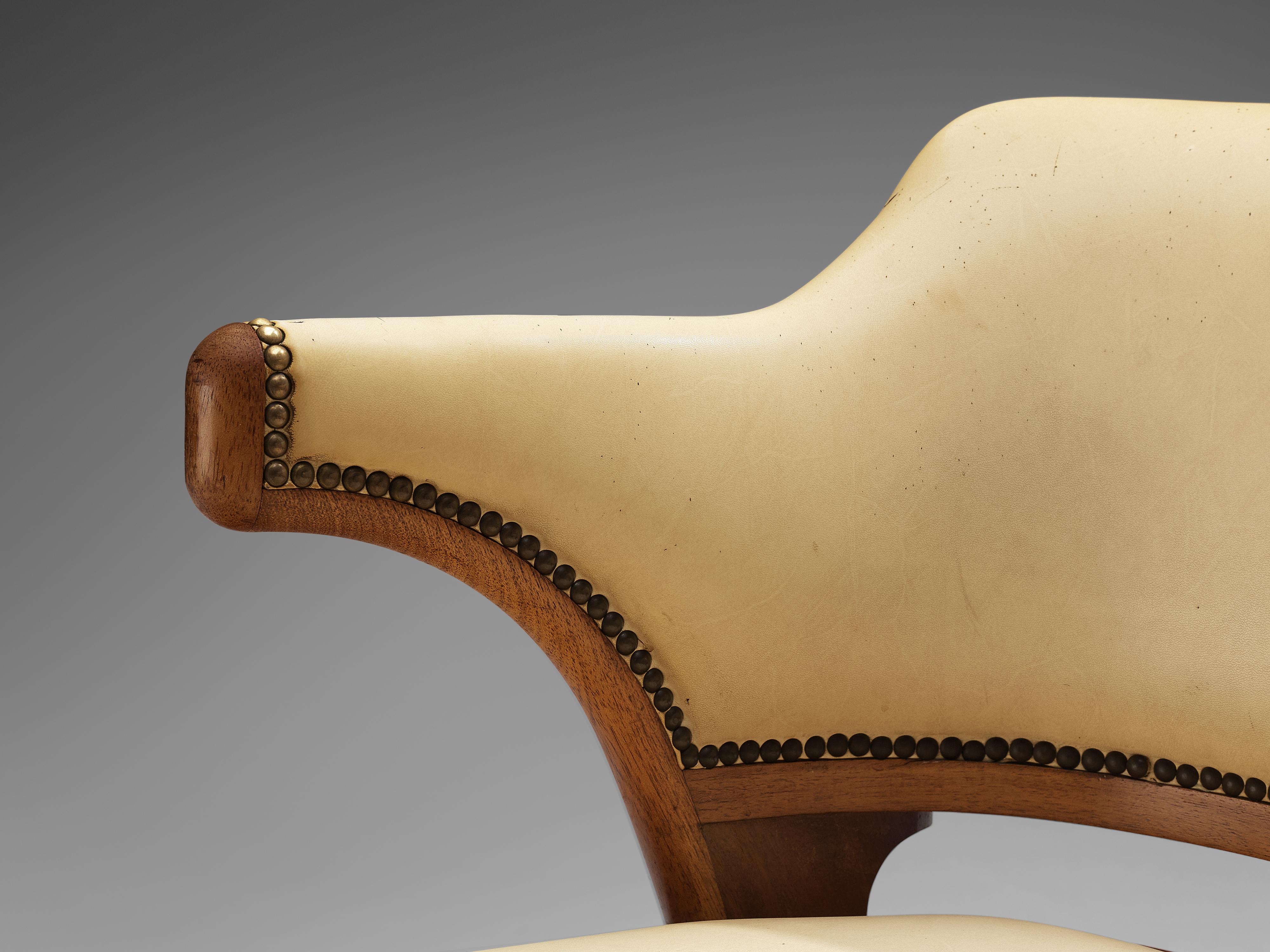 J.J.P. Oud for C.H. Eckhart Armchair in Leather and Mahogany For Sale 2