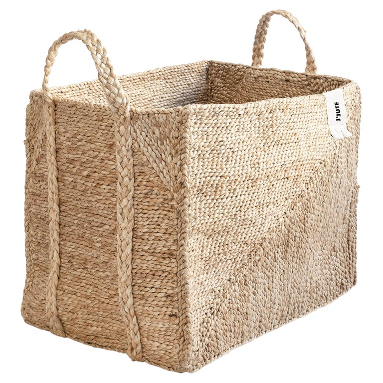 J'Jute Handmade Jute Basket Medium, Natural For Sale at 1stDibs