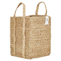 J'Jute Handmade Jute Rectangular Basket Medium, Natural