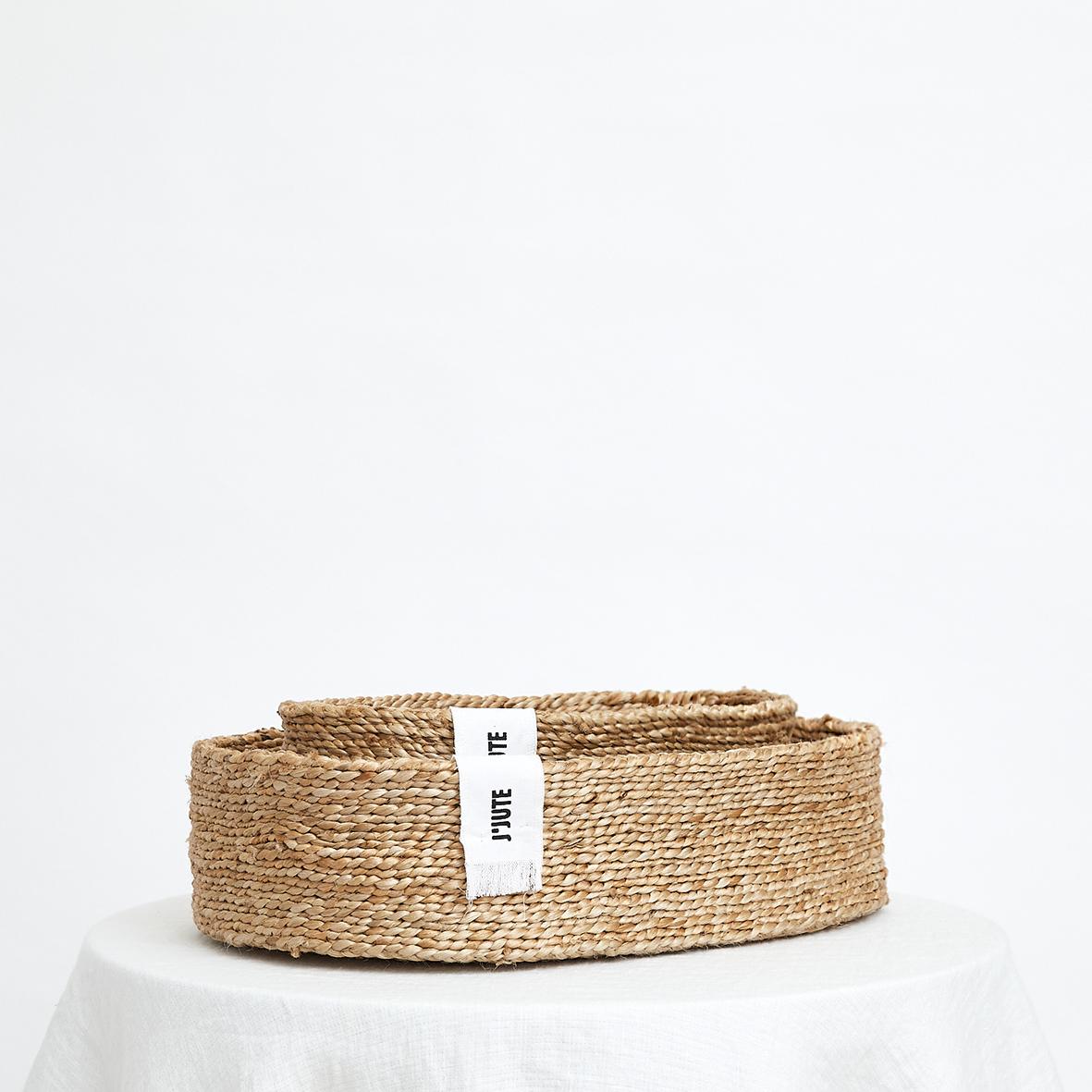 J'Jute Newport Jute Tray Baskets, Natural - Stacking set of 2

J'Jute is an Australian Luxury Home Brand that offers uncompromising quality handmade objects for the home. Each J'Jute style is designed by Taylor and Nicholas Barber in Bondi Beach,