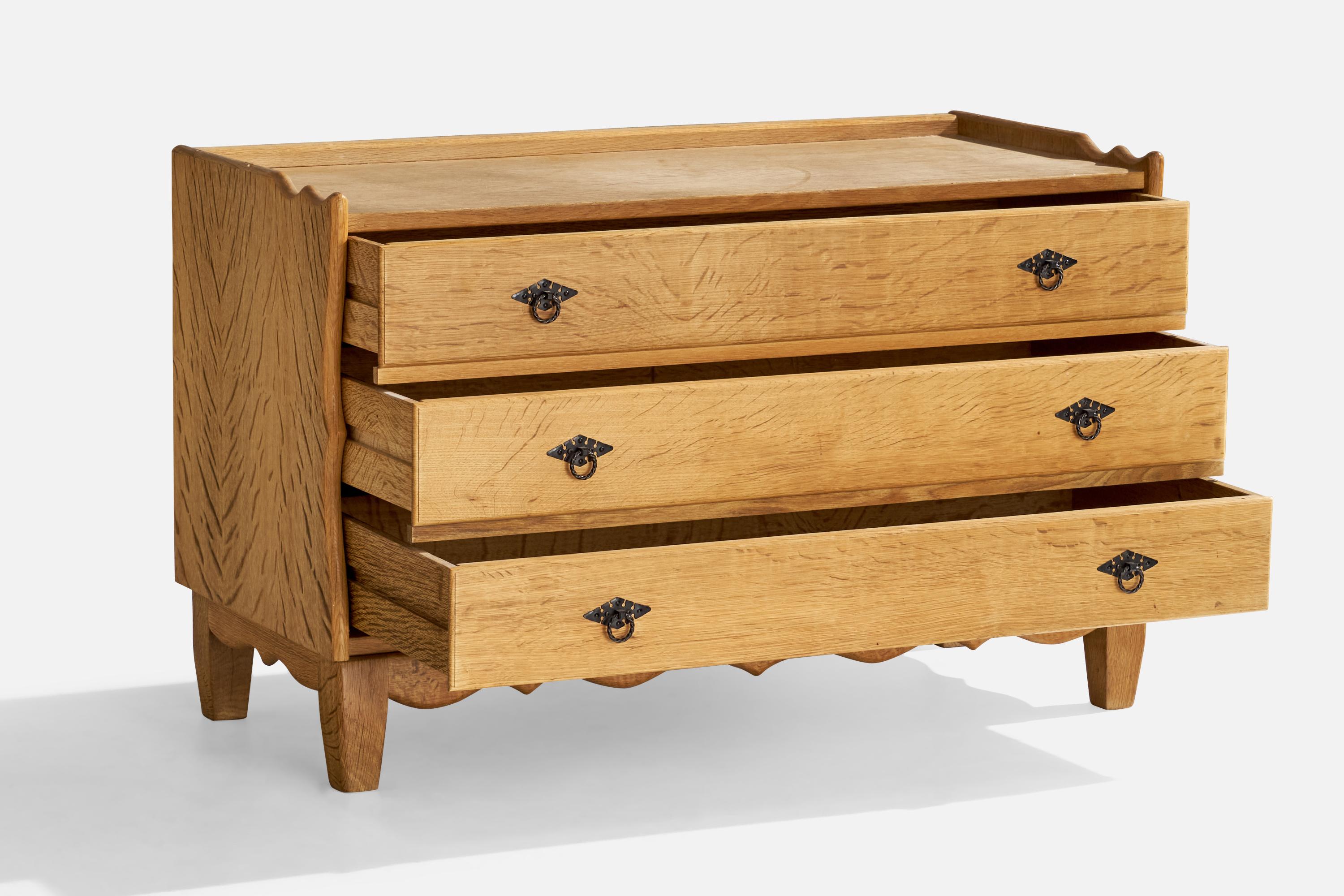 Scandinavo moderno JK Møbler, Comò, Oak, Metallo, Danimarca, anni '60 in vendita