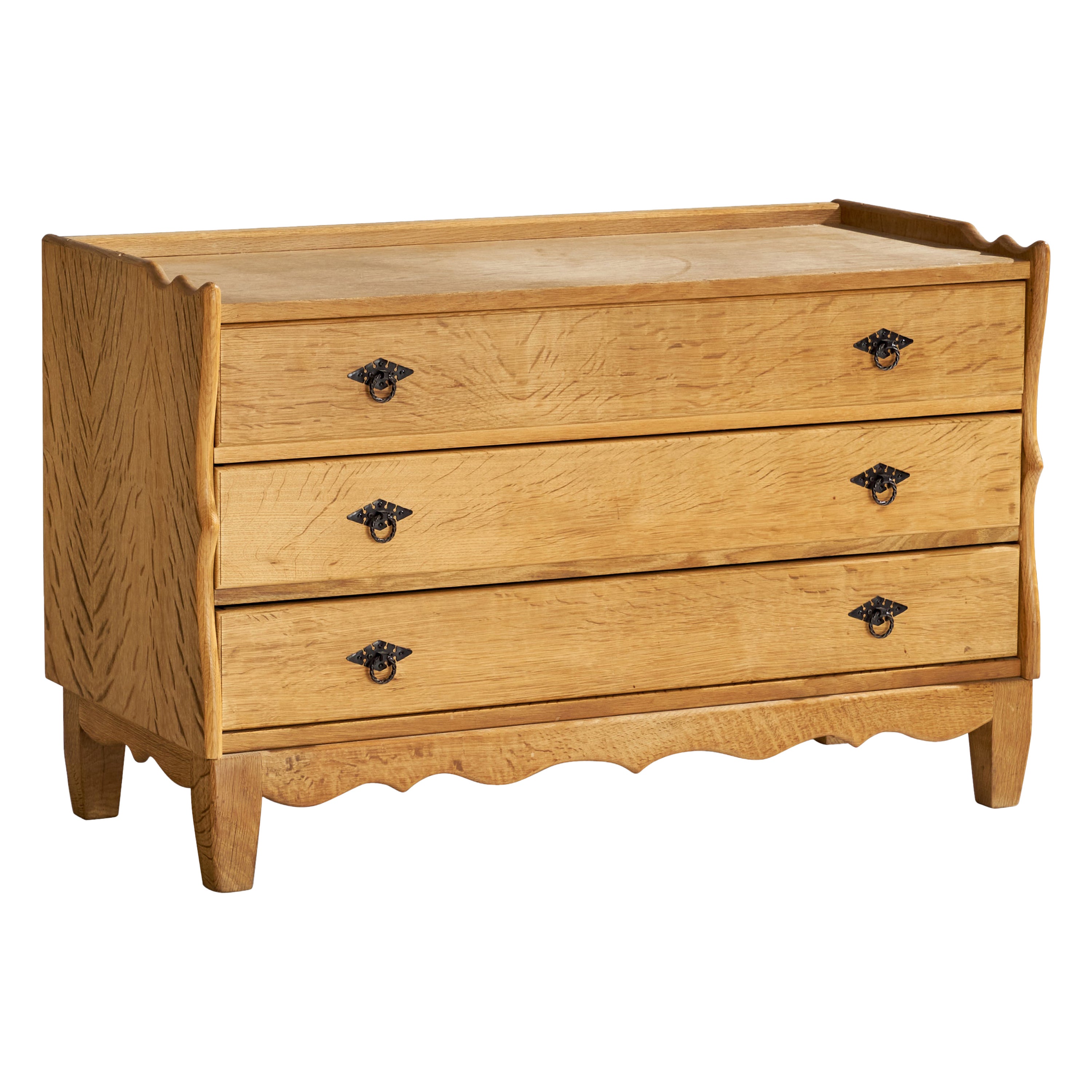 JK Møbler, commode, Oak Oak, métal, Danemark, années 1960