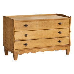 JK Møbler, commode, Oak Oak, métal, Danemark, années 1960