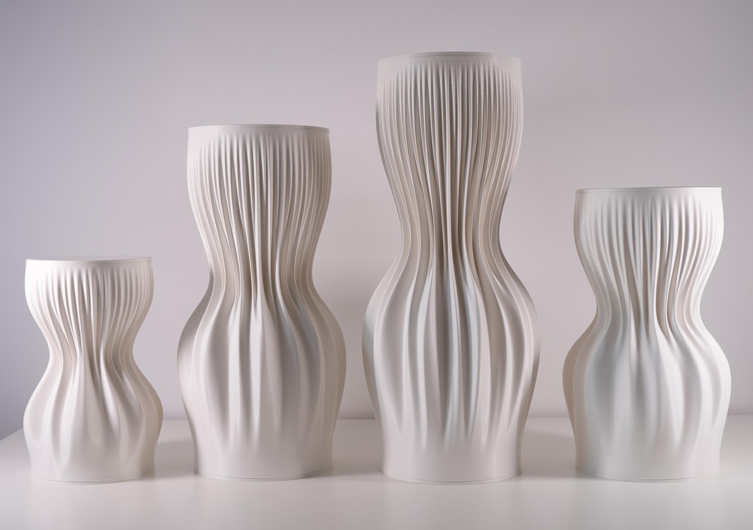 Plastic  JK3D Lamella Pedestal Medium, 3d Printed Design by Julia Koerner  For Sale