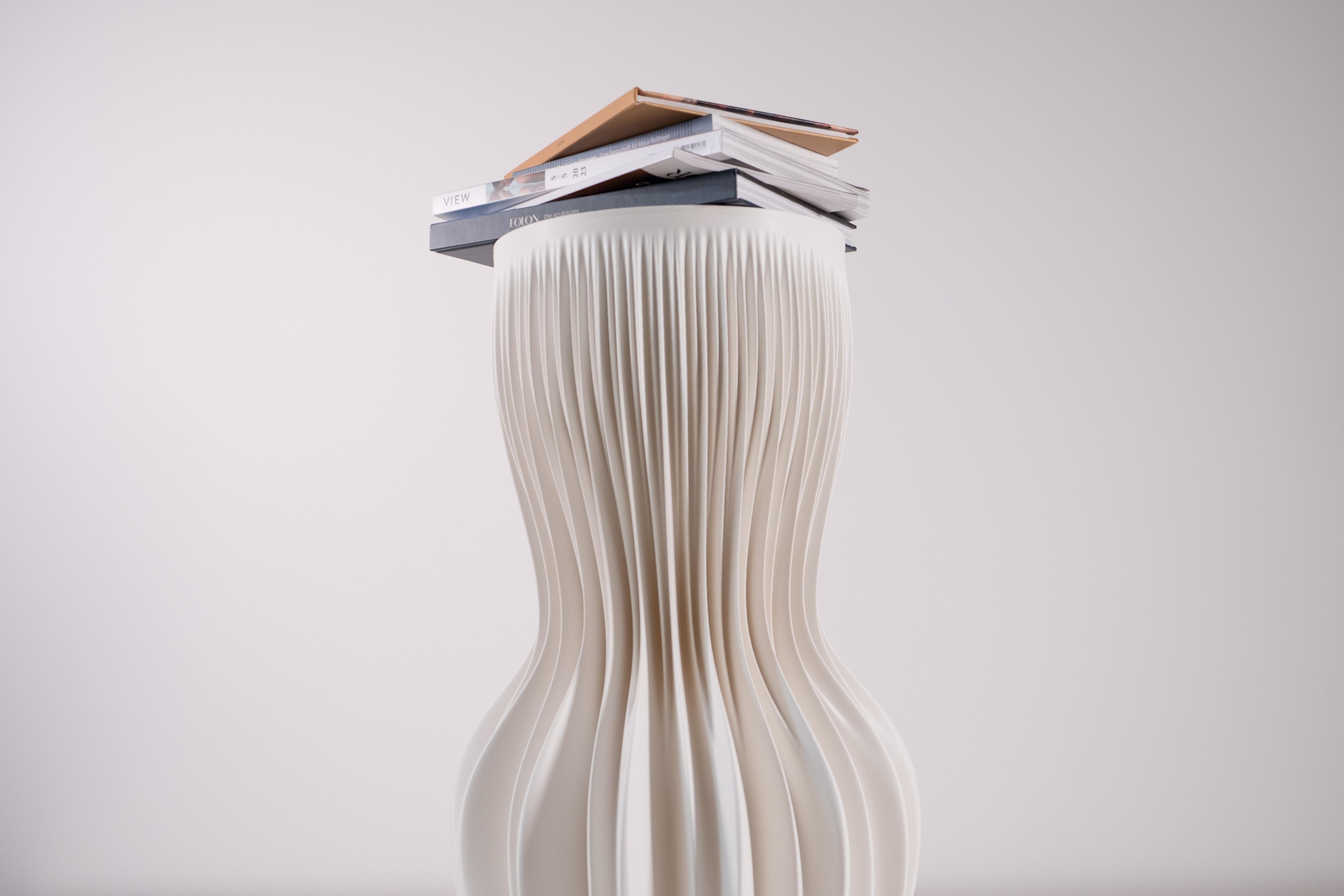 Plastic JK3D Lamella Pedestal Tall, 3d Printed Design by Julia Koerner  For Sale
