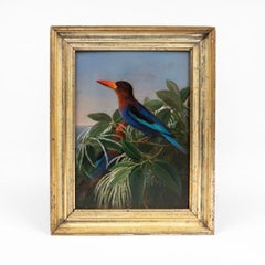 J.L. Jensen - 19th Century Danish Golden Age Oil Painting of Kingfishers