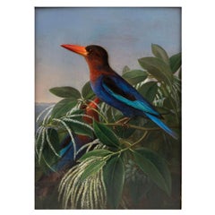 J.L. Jensen - 19th Century Danish Golden Age Oil Painting of Kingfishers