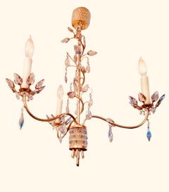 Jl Lobmeyr Austrian Mid Century Colored Crystal Chandelier Pendant