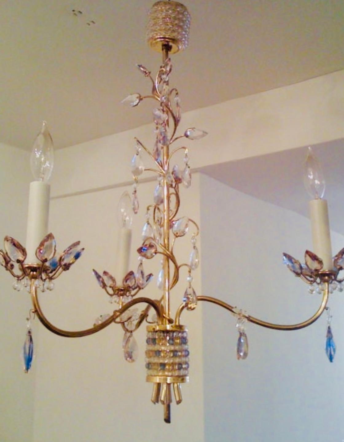Jl Lobmeyr Colgante Araña de Cristal de Color Austriaco de Mediados de Siglo en Excelente estado para la venta en New York, NY