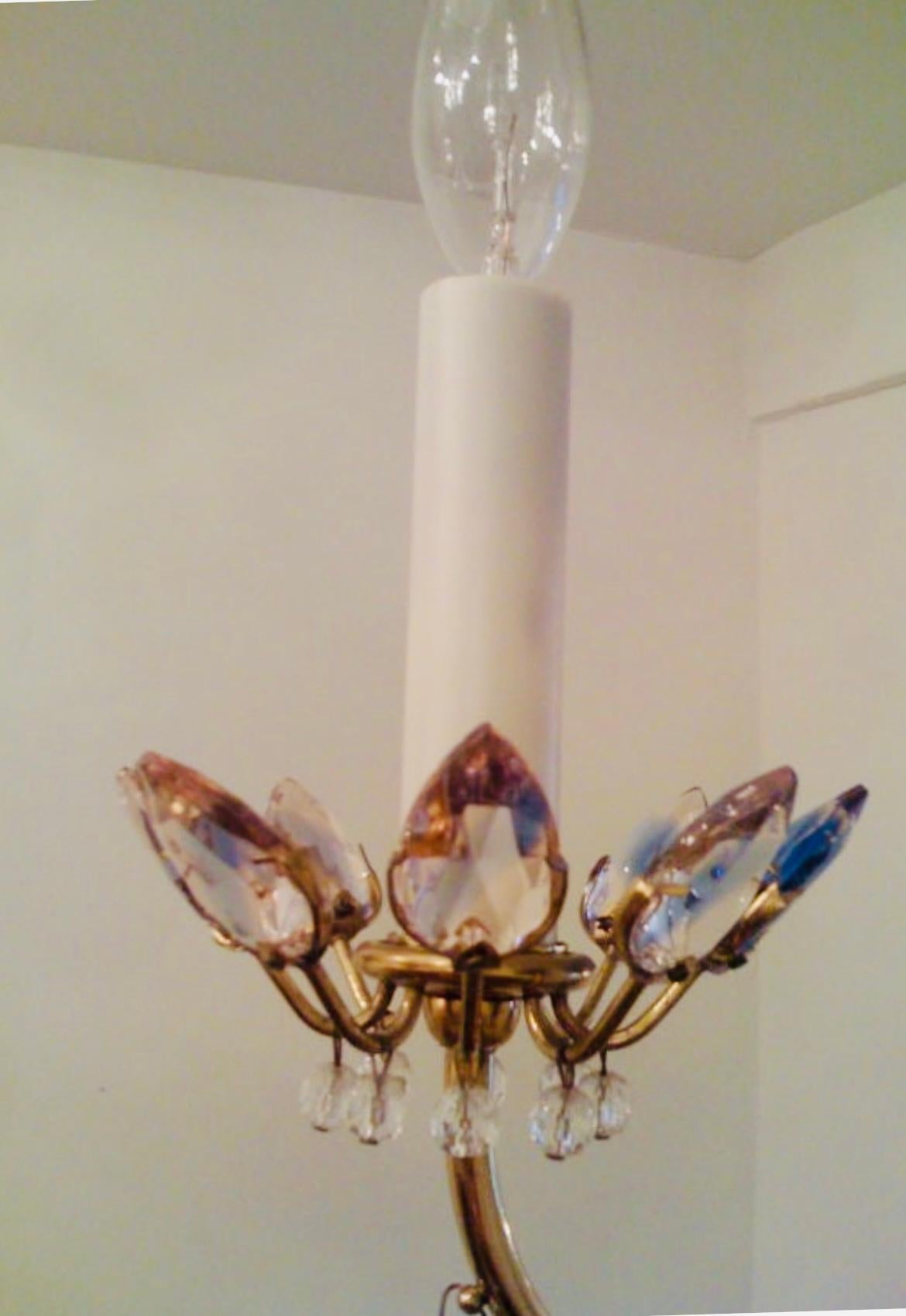 Jl Lobmeyr Colgante Araña de Cristal de Color Austriaco de Mediados de Siglo mediados del siglo XX en venta