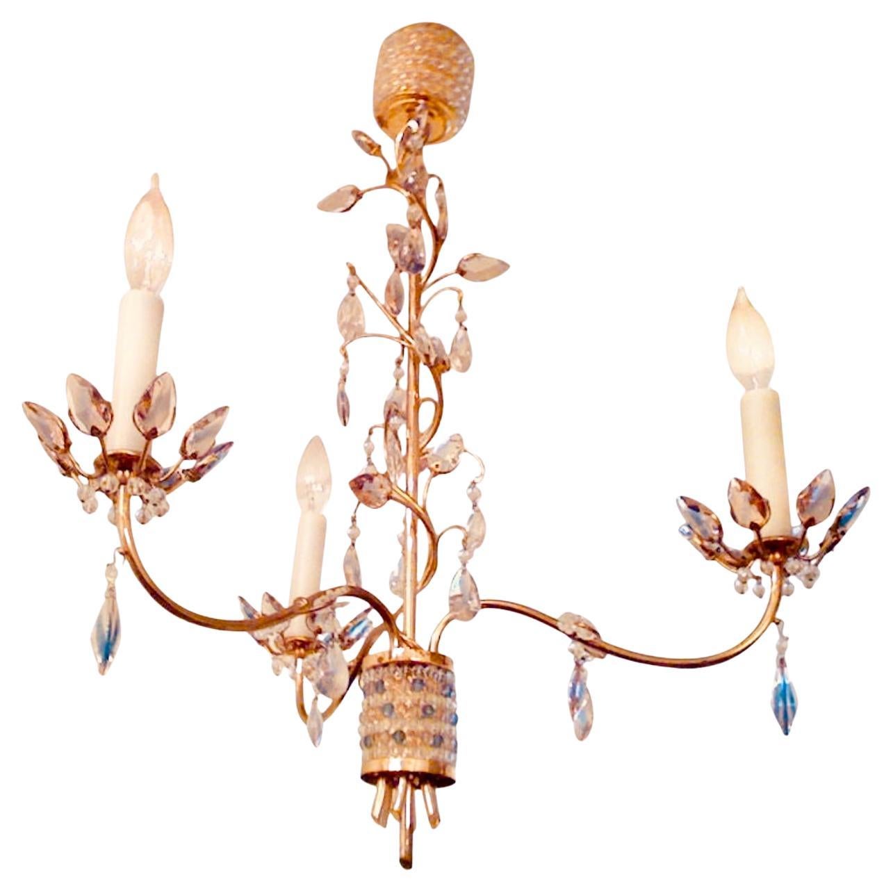 Jl Lobmeyr Austrian Mid Century Colored Crystal Chandelier Pendant