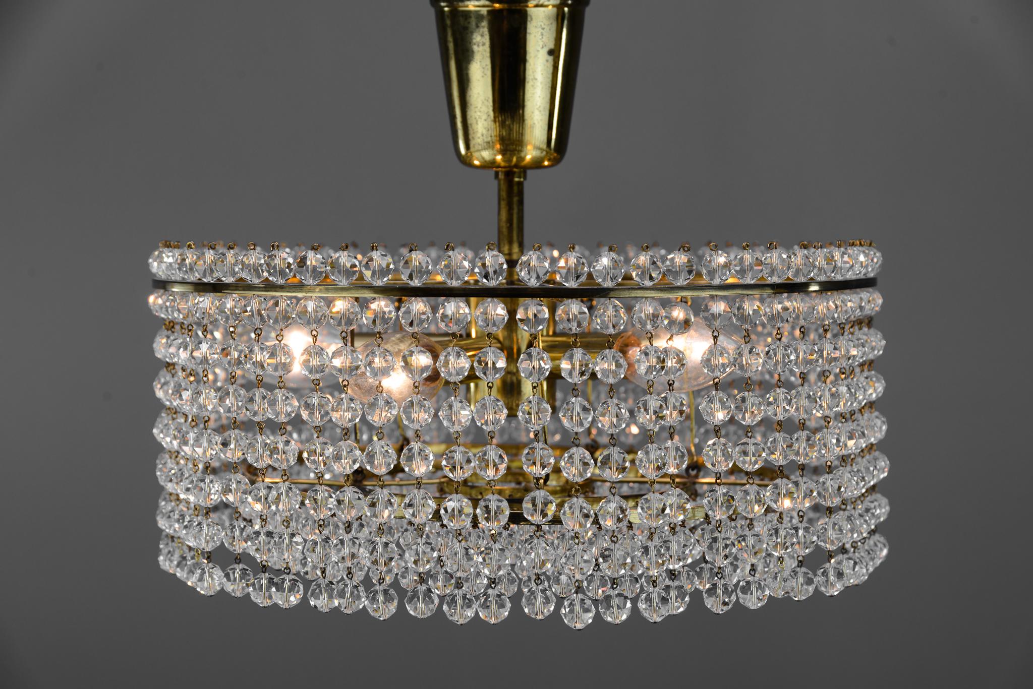 J.L Lobmeyr Chandelier with Crystal Glass, Austria, 1960s For Sale 3