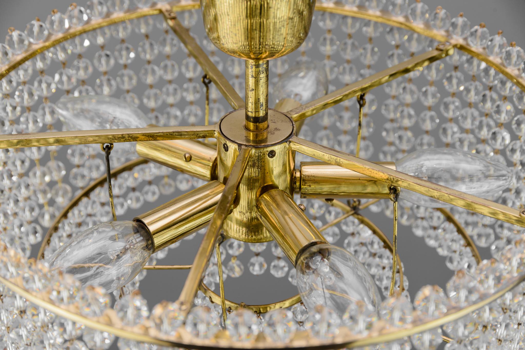 J.L Lobmeyr Chandelier with Crystal Glass, Austria, 1960s For Sale 4