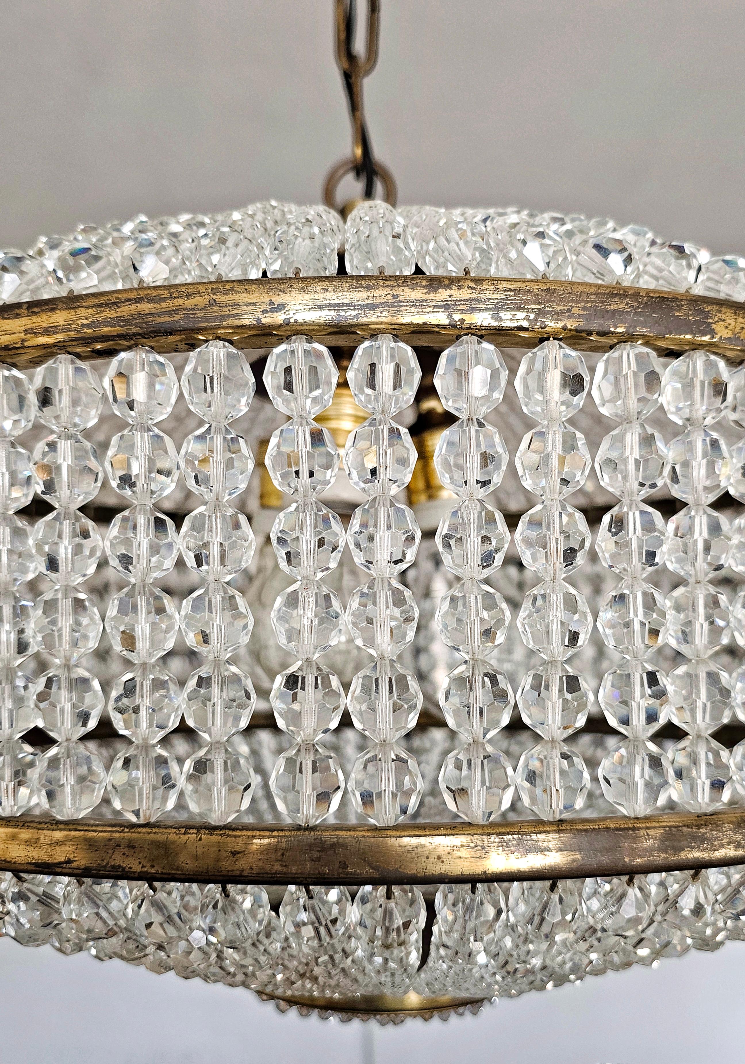 Lustre J.L Lobmeyr avec perles de cristal Swarovski, Autriche années 1950 en vente 7