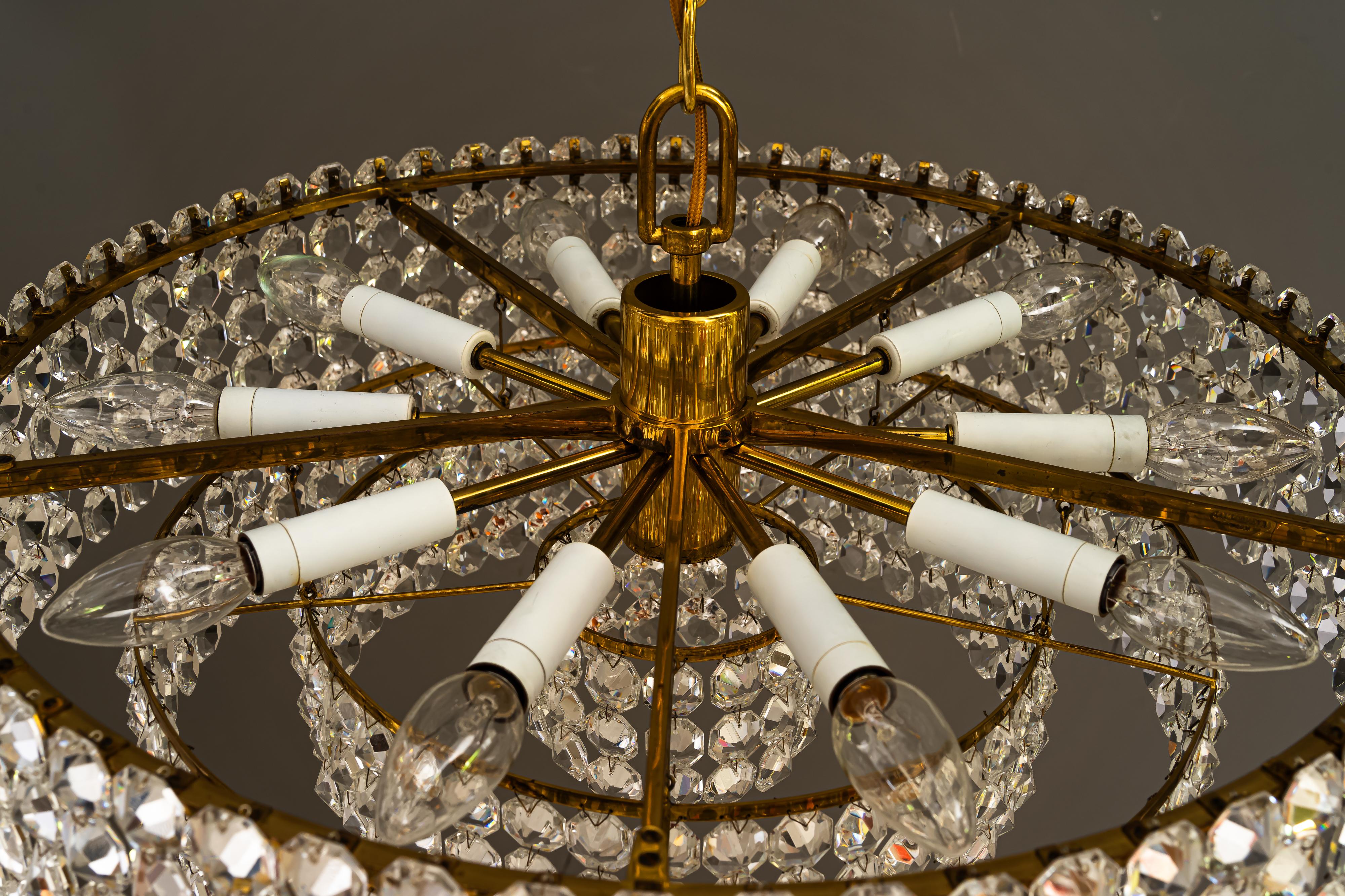 Mid-Century Modern J.L. Lobmeyr crystal chandelier vienna around 1950s ( signed ) For Sale