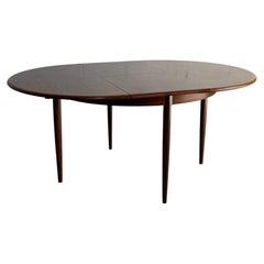 J.L. Møller Rosewood Dining Table Oval Expanding Wooden Furniture MCM 1960s