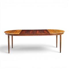 JL Moller Mid Century Danish Rosewood Expanding Dining Table with 2 Leaves