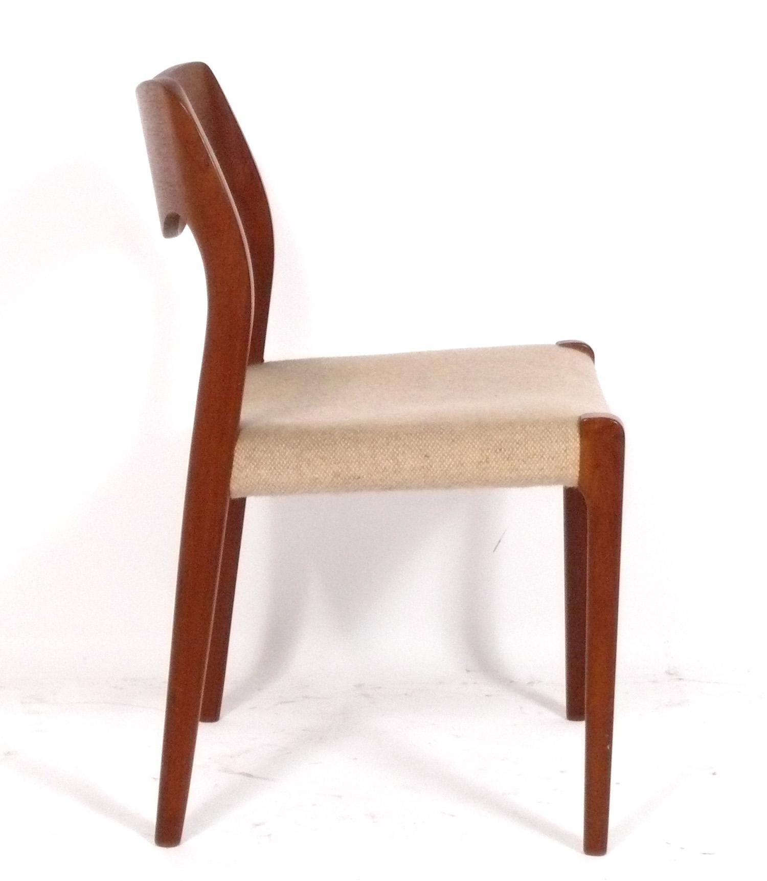 Mid-Century Modern JL Moller Teak Danish Modern Model 71 Dining Chairs - Set of Six Reupholstered For Sale