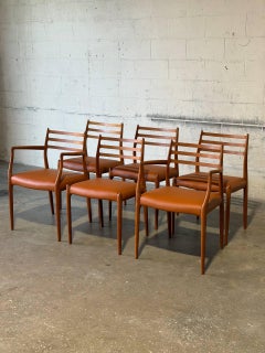 J.L. Moller Teak Modell 78 und 62 Esszimmerstühle, 6er-Set, dänisches Vintage-Design aus den 1960er Jahren