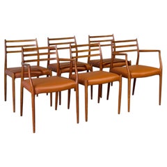 J.L. Moller Teak Modell 78 und 62 Esszimmerstühle, 6er-Set, dänisches Vintage-Design aus den 1960er Jahren