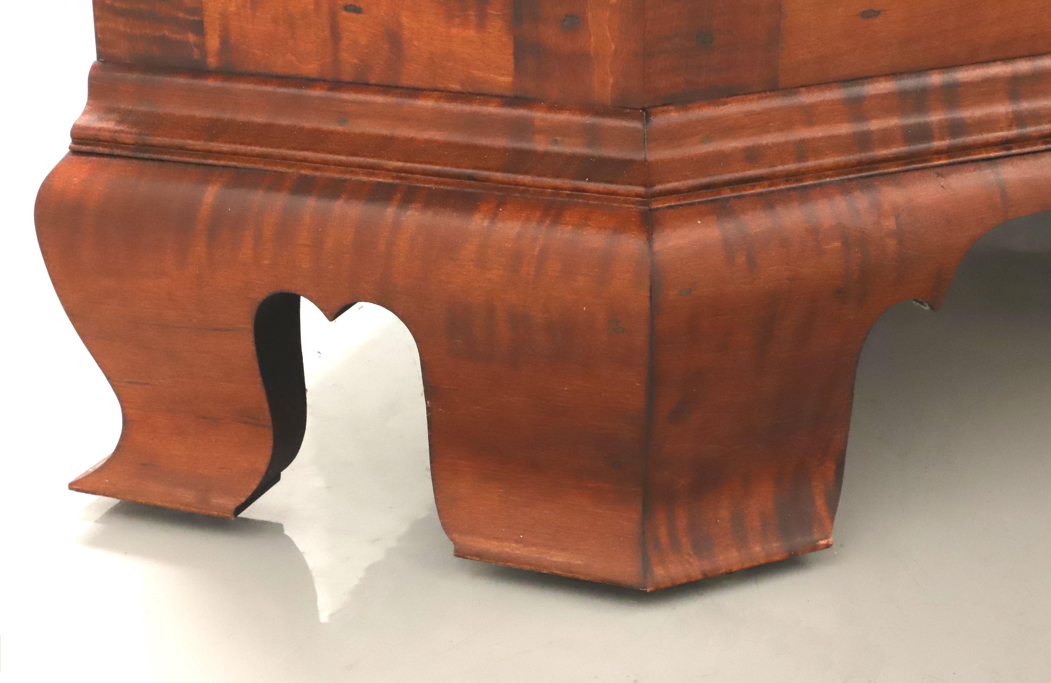 Brass JL TREHARN Tiger Maple Chippendale Style Corner Cupboard / Cabinet