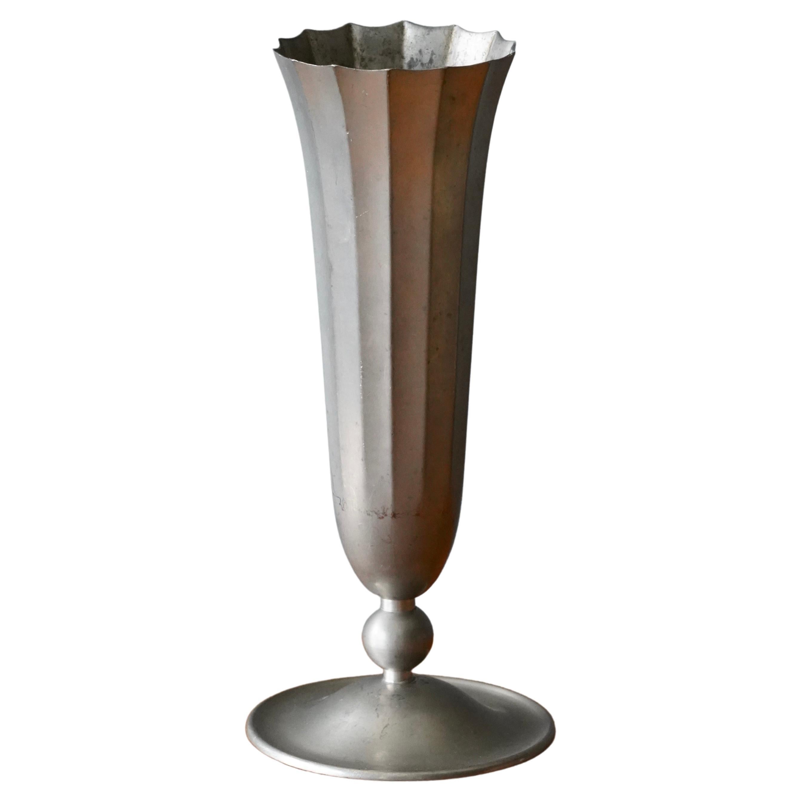 ABML, Vase, Incised and Engraved Pewter, Sweden, 1936 For Sale at 1stDibs